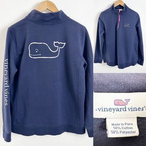 VINEYARD VINES Blue Sweatshirt Women’s XL 1/2 Zip Whale Cozy Warm